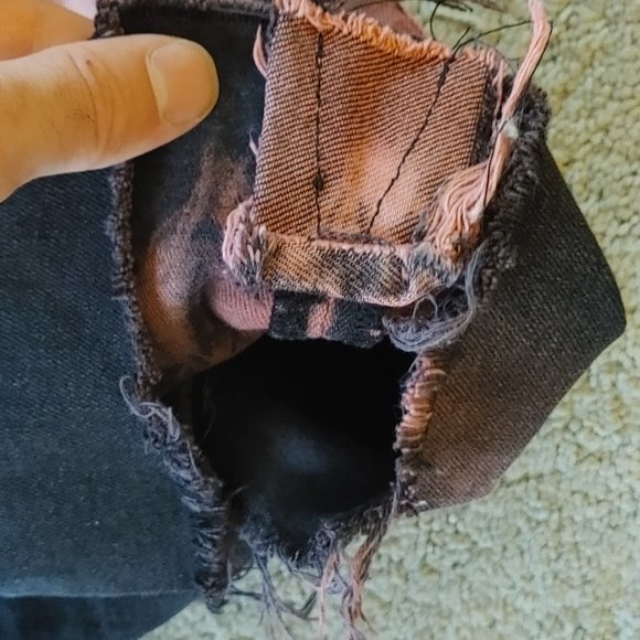 1 of a kind cheap monday cut off shorts reverse tie dye and stencil - Picture 6 of 9